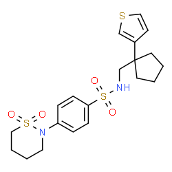ChemSpider 2D Image | 4-(1,1-Dioxido-1,2-thiazinan-2-yl)-N-{[1-(3-thienyl)cyclopentyl]methyl}benzenesulfonamide | C20H26N2O4S3