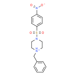 ChemSpider 2D Image | 1-Benzyl-4-[(4-nitrophenyl)sulfonyl]piperazin-1-ium | C17H20N3O4S