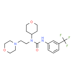 ChemSpider 2D Image | 1-[2-(4-Morpholinyl)ethyl]-1-(tetrahydro-2H-pyran-4-yl)-3-[3-(trifluoromethyl)phenyl]urea | C19H26F3N3O3