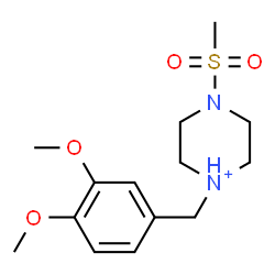 ChemSpider 2D Image | 1-(3,4-Dimethoxybenzyl)-4-(methylsulfonyl)piperazin-1-ium | C14H23N2O4S