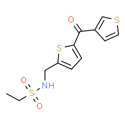 ChemSpider 2D Image | N-{[5-(3-Thienylcarbonyl)-2-thienyl]methyl}ethanesulfonamide | C12H13NO3S3