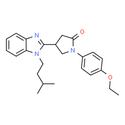 ChemSpider 2D Image | 1-(4-Ethoxyphenyl)-4-[1-(3-methylbutyl)-1H-benzimidazol-2-yl]-2-pyrrolidinone | C24H29N3O2