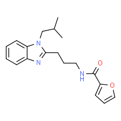 ChemSpider 2D Image | N-[3-(1-Isobutyl-1H-benzimidazol-2-yl)propyl]-2-furamide | C19H23N3O2