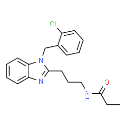 ChemSpider 2D Image | N-{3-[1-(2-Chlorobenzyl)-1H-benzimidazol-2-yl]propyl}propanamide | C20H22ClN3O