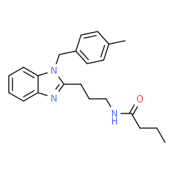 ChemSpider 2D Image | N-{3-[1-(4-Methylbenzyl)-1H-benzimidazol-2-yl]propyl}butanamide | C22H27N3O
