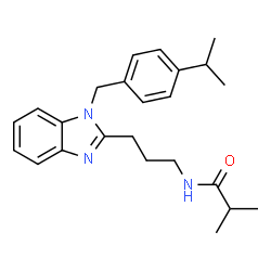 ChemSpider 2D Image | N-{3-[1-(4-Isopropylbenzyl)-1H-benzimidazol-2-yl]propyl}-2-methylpropanamide | C24H31N3O