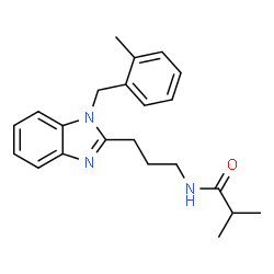 ChemSpider 2D Image | 2-Methyl-N-{3-[1-(2-methylbenzyl)-1H-benzimidazol-2-yl]propyl}propanamide | C22H27N3O