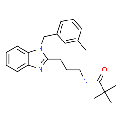 ChemSpider 2D Image | 2,2-Dimethyl-N-{3-[1-(3-methylbenzyl)-1H-benzimidazol-2-yl]propyl}propanamide | C23H29N3O