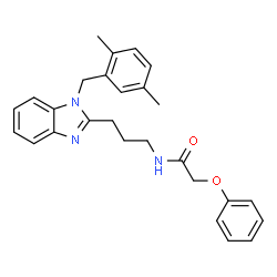 ChemSpider 2D Image | N-{3-[1-(2,5-Dimethylbenzyl)-1H-benzimidazol-2-yl]propyl}-2-phenoxyacetamide | C27H29N3O2