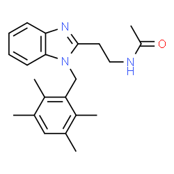 ChemSpider 2D Image | N-{2-[1-(2,3,5,6-Tetramethylbenzyl)-1H-benzimidazol-2-yl]ethyl}acetamide | C22H27N3O