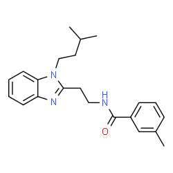 ChemSpider 2D Image | 3-Methyl-N-{2-[1-(3-methylbutyl)-1H-benzimidazol-2-yl]ethyl}benzamide | C22H27N3O