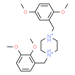 ChemSpider 2D Image | 1-(2,3-Dimethoxybenzyl)-4-(2,5-dimethoxybenzyl)piperazinediium | C22H32N2O4