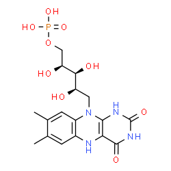 ChemSpider 2D Image | 5-Deoxy-5-(7,8-dimethyl-2,4-dioxo-1,3,4,5-tetrahydrobenzo[g]pteridin-10(2H)-yl)-1-O-phosphono-D-xylitol | C17H23N4O9P