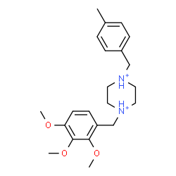 ChemSpider 2D Image | 1-(4-Methylbenzyl)-4-(2,3,4-trimethoxybenzyl)piperazinediium | C22H32N2O3