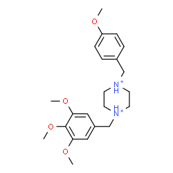 ChemSpider 2D Image | 1-(4-Methoxybenzyl)-4-(3,4,5-trimethoxybenzyl)piperazinediium | C22H32N2O4