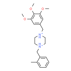 ChemSpider 2D Image | 1-(2-Methylbenzyl)-4-(3,4,5-trimethoxybenzyl)piperazinediium | C22H32N2O3