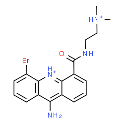 ChemSpider 2D Image | 9-Amino-4-bromo-5-{[2-(dimethylammonio)ethyl]carbamoyl}acridinium | C18H21BrN4O