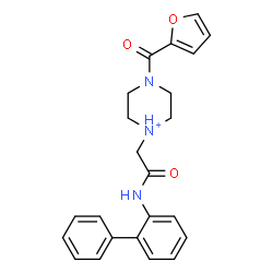 ChemSpider 2D Image | 1-[2-(2-Biphenylylamino)-2-oxoethyl]-4-(2-furoyl)piperazin-1-ium | C23H24N3O3