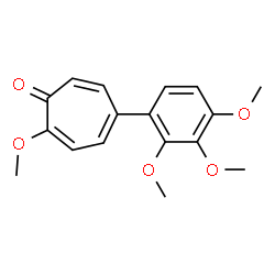 ChemSpider 2D Image | 2-Methoxy-5-(2,3,4-trimethoxyphenyl)-2,4,6-cycloheptatrien-1-one | C17H18O5