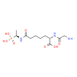 ChemSpider 2D Image | (2S)-2-(Glycylamino)-7-oxo-7-{[(1S)-1-phosphonoethyl]amino}heptanoic acid | C11H22N3O7P