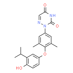 ChemSpider 2D Image | 2-[4-(4-HYDROXY-3-ISOPROPYL-PHENOXY)-3,5-DIMETHYL-PHENYL]-2H-[1,2,4]TRIAZINE-3,5-DIONE | C20H21N3O4