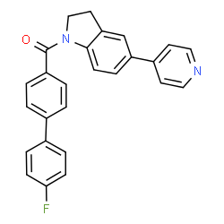 ChemSpider 2D Image | (4'-Fluoro-4-biphenylyl)[5-(4-pyridinyl)-2,3-dihydro-1H-indol-1-yl]methanone | C26H19FN2O