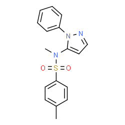 ChemSpider 2D Image | N,4-Dimethyl-N-(1-phenyl-1H-pyrazol-5-yl)benzenesulfonamide | C17H17N3O2S