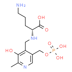 ChemSpider 2D Image | N~2~-({3-Hydroxy-2-methyl-5-[(phosphonooxy)methyl]-4-pyridinyl}methyl)-D-ornithine | C13H22N3O7P