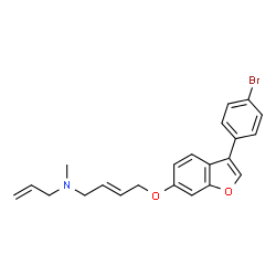 ChemSpider 2D Image | Allyl-{4-[3-(4-Bromo-Phenyl)-Benzofuran-6-Yloxy]-but-2-Enyl}-Methyl-Amine | C22H22BrNO2