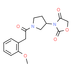 ChemSpider 2D Image | 3-{1-[(2-Methoxyphenyl)acetyl]-3-pyrrolidinyl}-1,3-oxazolidine-2,4-dione | C16H18N2O5