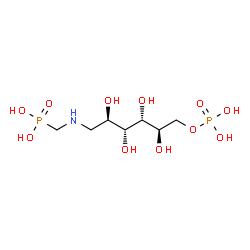 ChemSpider 2D Image | 1-Deoxy-6-O-phosphono-1-[(phosphonomethyl)amino]-D-mannitol | C7H19NO11P2