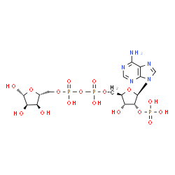 ChemSpider 2D Image | 2'-MONOPHOSPHOADENOSINE-5'-DIPHOSPHORIBOSE | C15H24N5O17P3