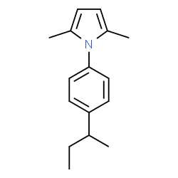 ChemSpider 2D Image | 1-(4-sec-Butylphenyl)-2,5-dimethyl-1H-pyrrole | C16H21N