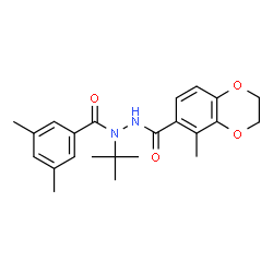 ChemSpider 2D Image | N-(TERT-BUTYL)-3,5-DIMETHYL-N'-[(5-METHYL-2,3-DIHYDRO-1,4-BENZODIOXIN-6-YL)CARBONYL]BENZOHYDRAZIDE | C23H28N2O4