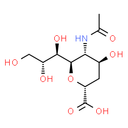 ChemSpider 2D Image | (6R)-5-Acetamido-2,6-anhydro-3,5-dideoxy-6-[(1R,2R)-1,2,3-trihydroxypropyl]-L-lyxo-hexonic acid | C11H19NO8