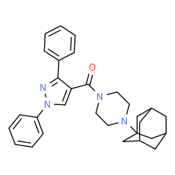 ChemSpider 2D Image | [4-(Adamantan-1-yl)-1-piperazinyl](1,3-diphenyl-1H-pyrazol-4-yl)methanone | C30H34N4O
