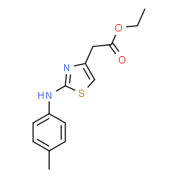 ChemSpider 2D Image | Ethyl {2-[(4-methylphenyl)amino]-1,3-thiazol-4-yl}acetate | C14H16N2O2S