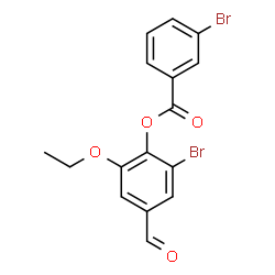 ChemSpider 2D Image | 2-Bromo-6-ethoxy-4-formylphenyl 3-bromobenzoate | C16H12Br2O4