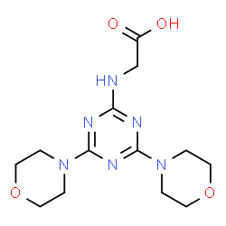 ChemSpider 2D Image | N-[4,6-Di(4-morpholinyl)-1,3,5-triazin-2-yl]glycine | C13H20N6O4