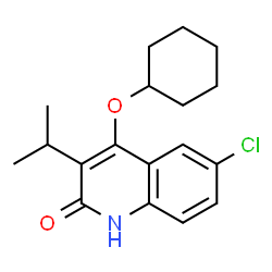 ChemSpider 2D Image | 6-chloro-4-(cyclohexyloxy)-3-(propan-2-yl)quinolin-2-ol | C18H22ClNO2