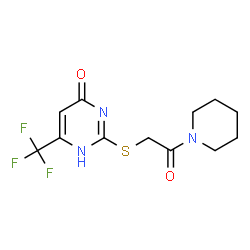 ChemSpider 2D Image | 2-[(2-OXO-2-PIPERIDIN-1-YLETHYL)THIO]-6-(TRIFLUOROMETHYL)PYRIMIDIN-4(1H)-ONE | C12H14F3N3O2S