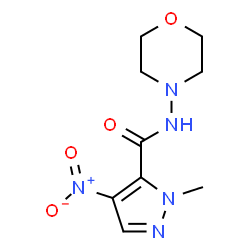 ChemSpider 2D Image | 1-Methyl-N-(4-morpholinyl)-4-nitro-1H-pyrazole-5-carboxamide | C9H13N5O4