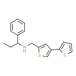 ChemSpider 2D Image | N-(2,3'-Bithiophen-5'-ylmethyl)-1-phenyl-1-propanamine | C18H19NS2