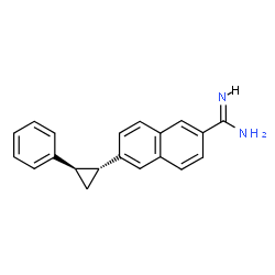 ChemSpider 2D Image | TRANS-6-(2-PHENYLCYCLOPROPYL)-NAPHTHALENE-2-CARBOXAMIDINE | C20H18N2