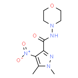ChemSpider 2D Image | 1,5-Dimethyl-N-(4-morpholinyl)-4-nitro-1H-pyrazole-3-carboxamide | C10H15N5O4