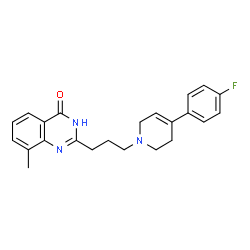 ChemSpider 2D Image | 2-{3-[4-(4-Fluorophenyl)-3,6-dihydro-1(2H)-pyridinyl]propyl}-8-methyl-4(1H)-quinazolinone | C23H24FN3O