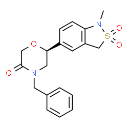 ChemSpider 2D Image | (6S)-4-Benzyl-6-(1-methyl-2,2-dioxido-1,3-dihydro-2,1-benzothiazol-5-yl)-3-morpholinone | C19H20N2O4S