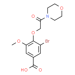 ChemSpider 2D Image | 3-Bromo-5-methoxy-4-[2-(4-morpholinyl)-2-oxoethoxy]benzoic acid | C14H16BrNO6