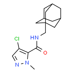 ChemSpider 2D Image | N-(Adamantan-1-ylmethyl)-4-chloro-1-methyl-1H-pyrazole-5-carboxamide | C16H22ClN3O