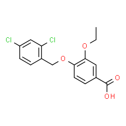 ChemSpider 2D Image | 4-[(2,4-Dichlorobenzyl)oxy]-3-ethoxybenzoic acid | C16H14Cl2O4